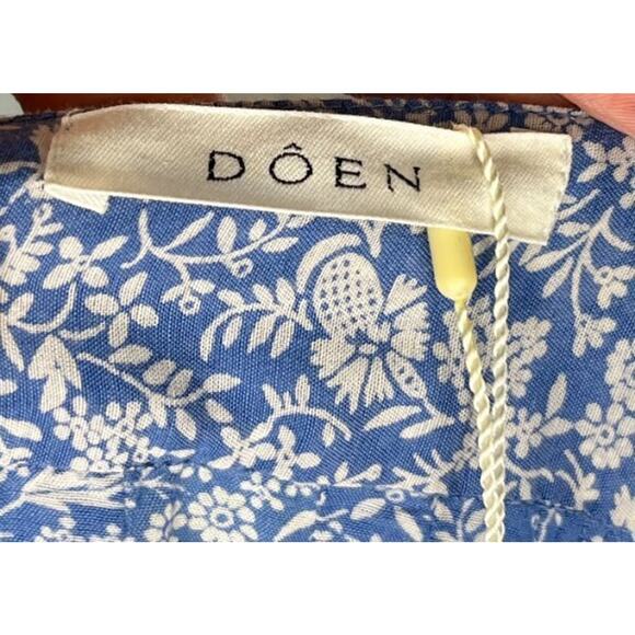 DOEN Sz S Small Blue Garden Bloom Floral Minta Dress Organic Cotton Viscose NWT - Picture 4 of 11